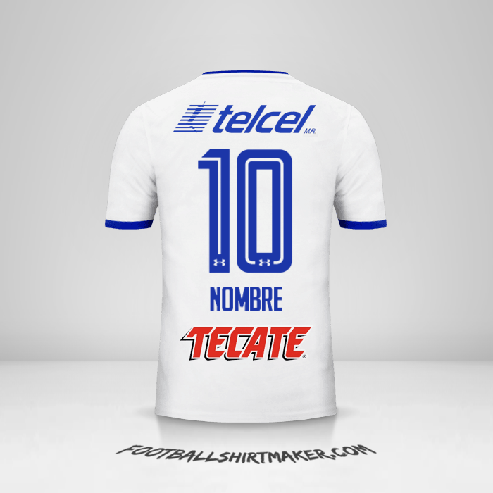 Camiseta Cruz Azul 2017/18 Visita -  nombre - 10