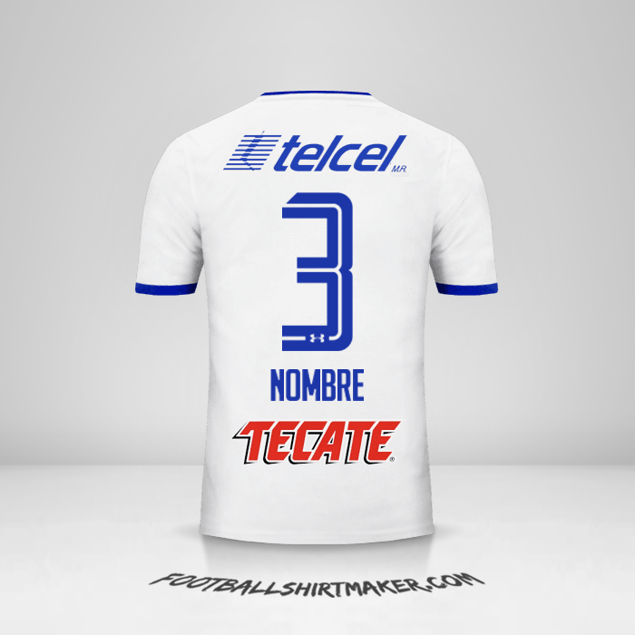 Jersey Cruz Azul 2017/18 Visita -  nombre - 3