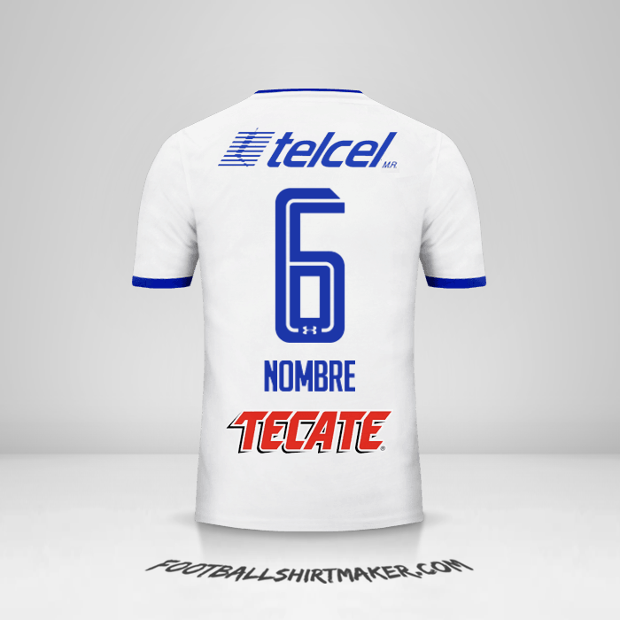 Jersey Cruz Azul 2017/18 Visita -  nombre - 6