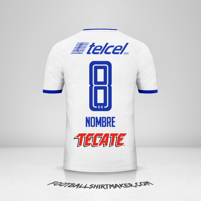 Camiseta Cruz Azul 2017/18 Visita -  nombre - 8