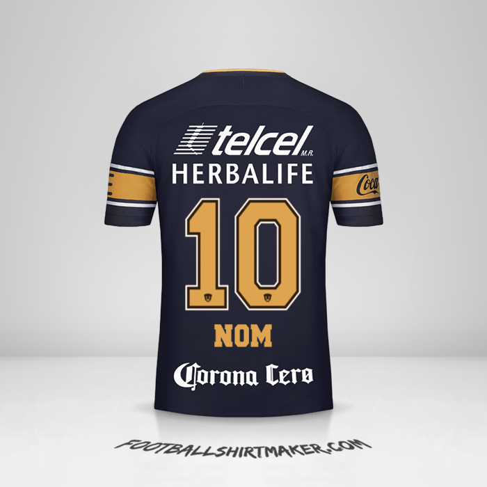 Maillot Pumas UNAM 2017/18 Extérieur -  nom - 10