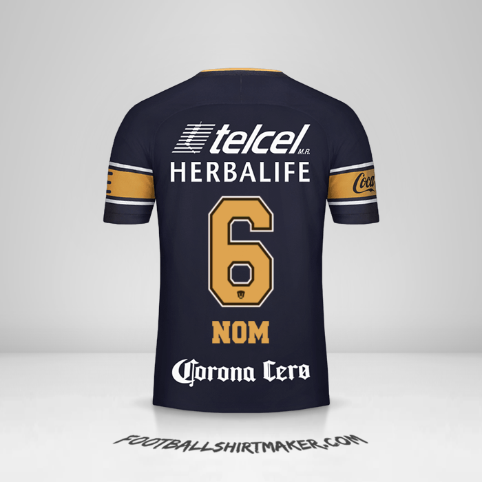 Maillot Pumas UNAM 2017/18 Extérieur -  nom - 6