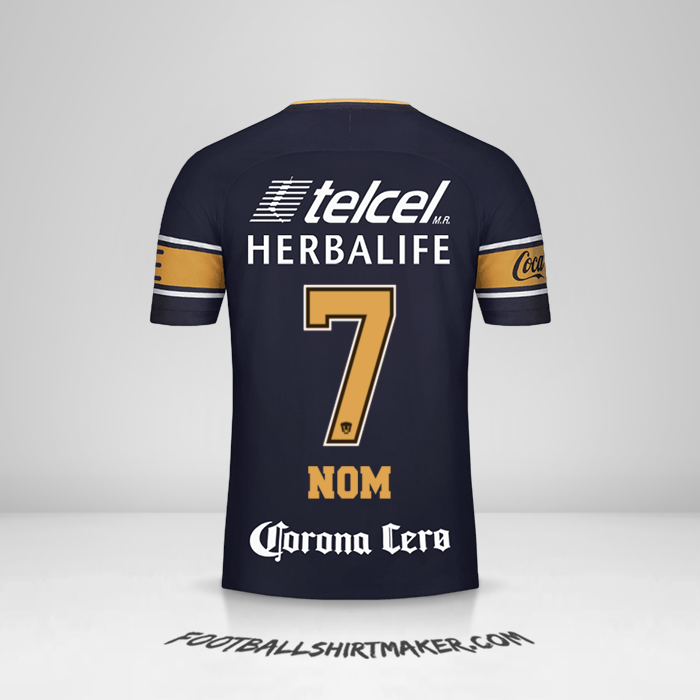 Maillot Pumas UNAM 2017/18 Extérieur -  nom - 7
