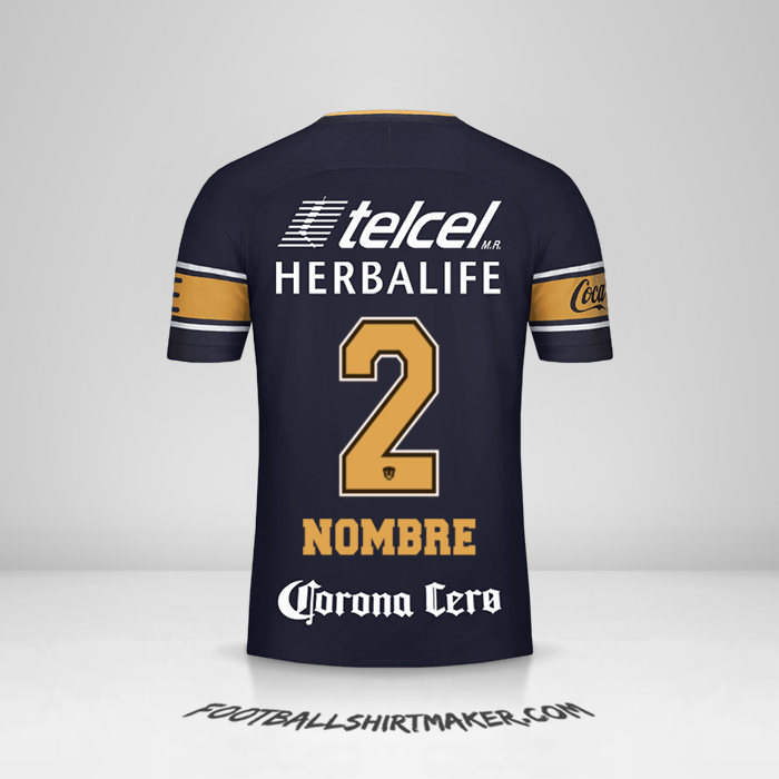 Jersey Pumas UNAM 2017/18 Visita -  nombre - 2