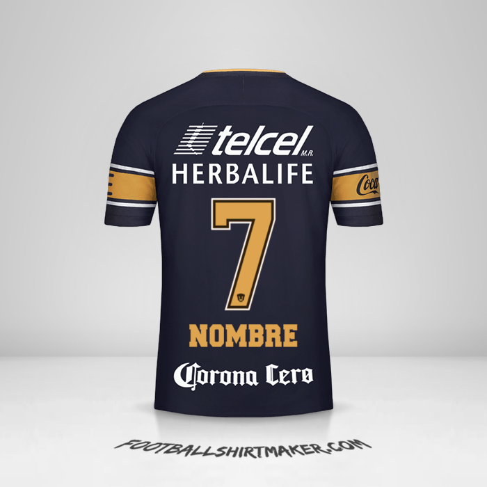 Jersey Pumas UNAM 2017/18 Visita -  nombre - 7