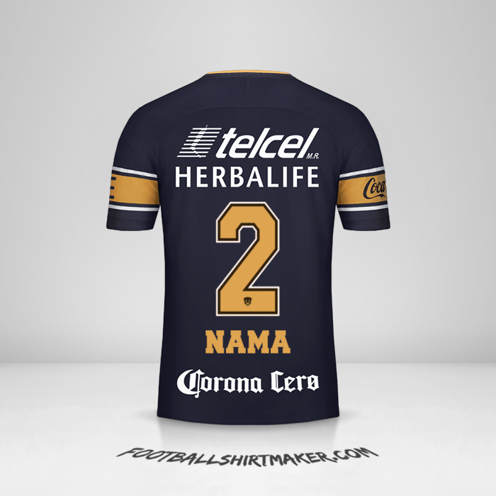 Jersey Pumas UNAM 2017/18 Alternatif -  nama - 2
