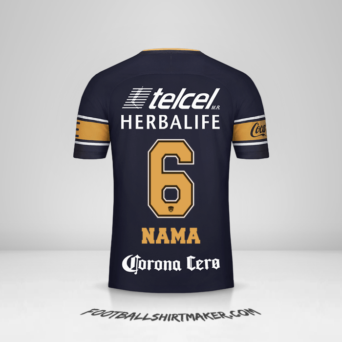 Jersey Pumas UNAM 2017/18 Alternatif -  nama - 6