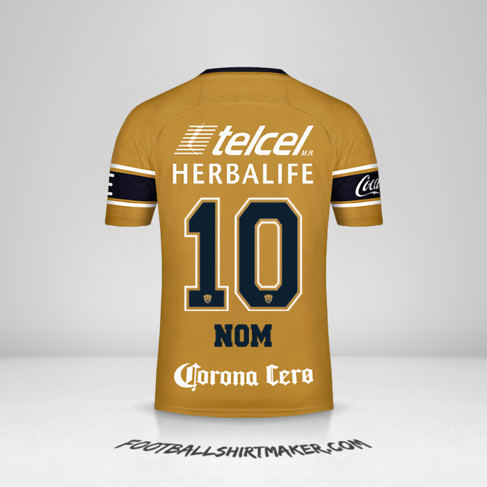 Maillot Pumas UNAM 2017/18 Troisième -  nom - 10