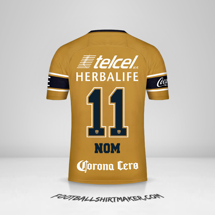 Maillot Pumas UNAM 2017/18 Troisième -  nom - 11
