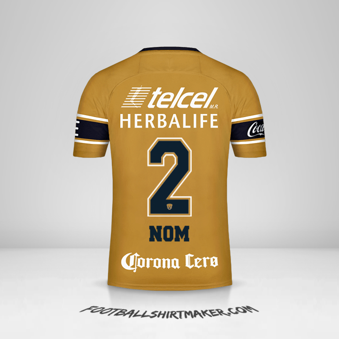 Maillot Pumas UNAM 2017/18 Troisième -  nom - 2