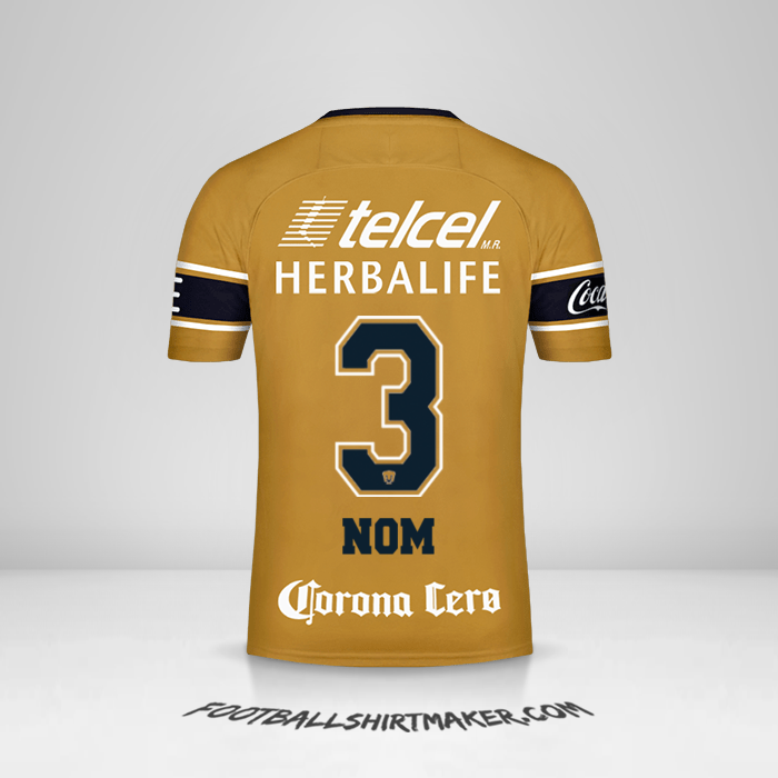 Maillot Pumas UNAM 2017/18 Troisième -  nom - 3