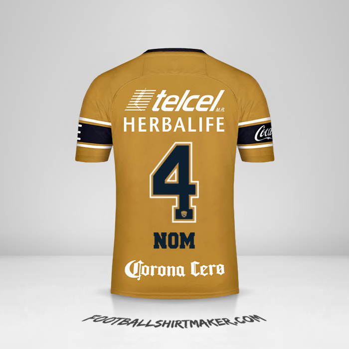 Maillot Pumas UNAM 2017/18 Troisième -  nom - 4