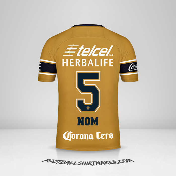 Maillot Pumas UNAM 2017/18 Troisième -  nom - 5