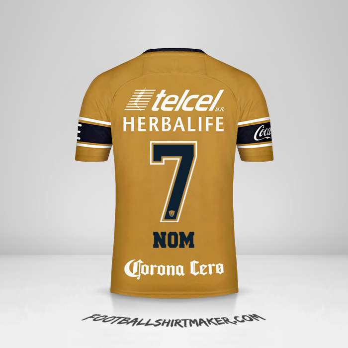 Maillot Pumas UNAM 2017/18 Troisième -  nom - 7
