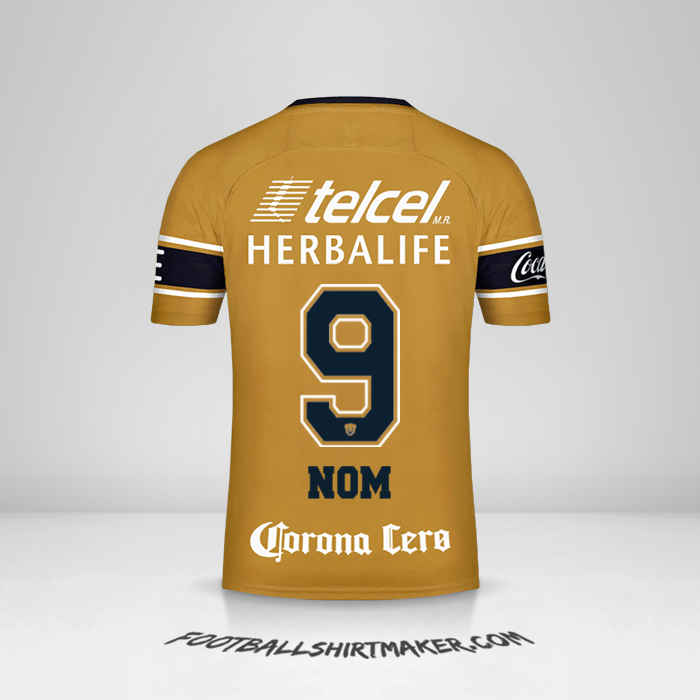 Maillot Pumas UNAM 2017/18 Troisième -  nom - 9