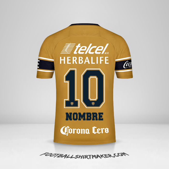 Camiseta Pumas UNAM 2017/18 Tercera -  nombre - 10