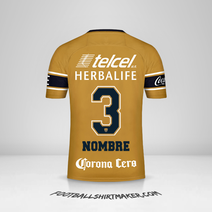 Jersey Pumas UNAM 2017/18 Tercera -  nombre - 3