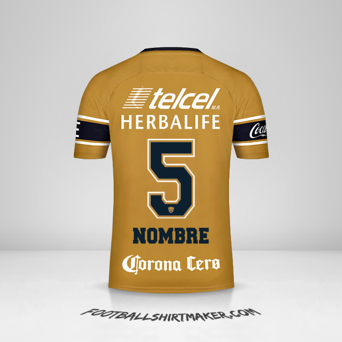 Camiseta Pumas UNAM 2017/18 Tercera -  nombre - 5