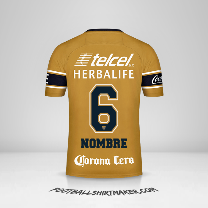 Jersey Pumas UNAM 2017/18 Tercera -  nombre - 6