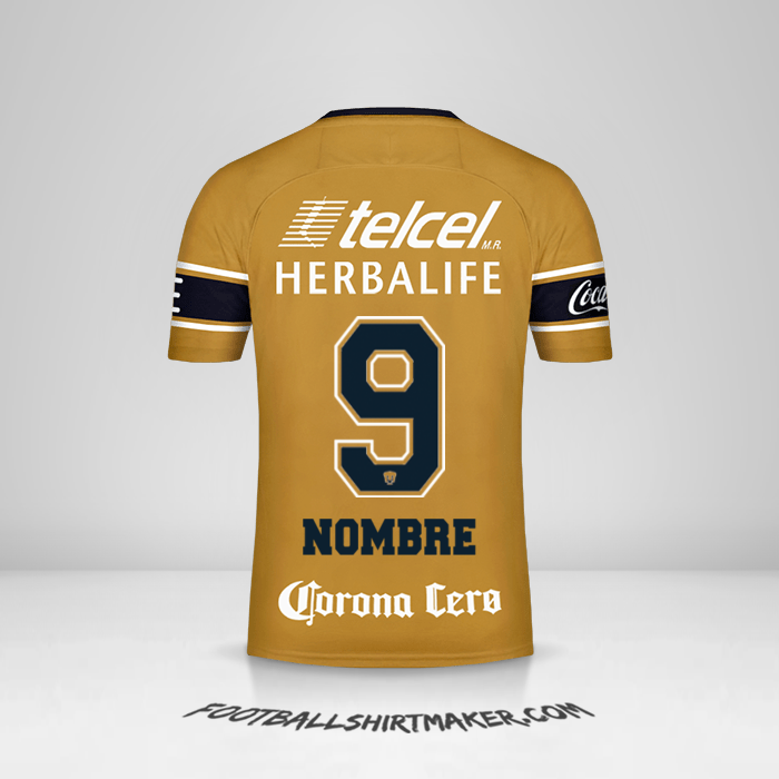 Jersey Pumas UNAM 2017/18 Tercera -  nombre - 9