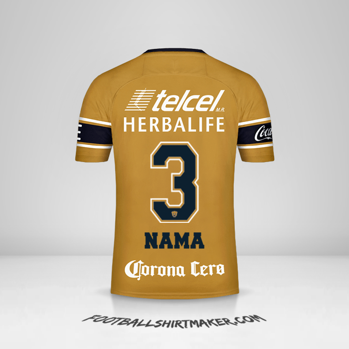 Jersey Pumas UNAM 2017/18 Ketiga -  nama - 3