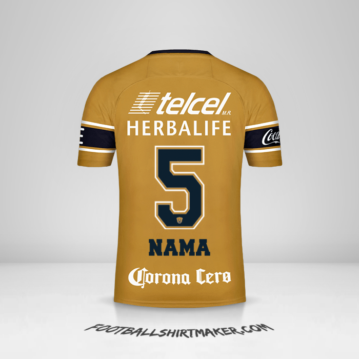 Jersey Pumas UNAM 2017/18 Ketiga -  nama - 5