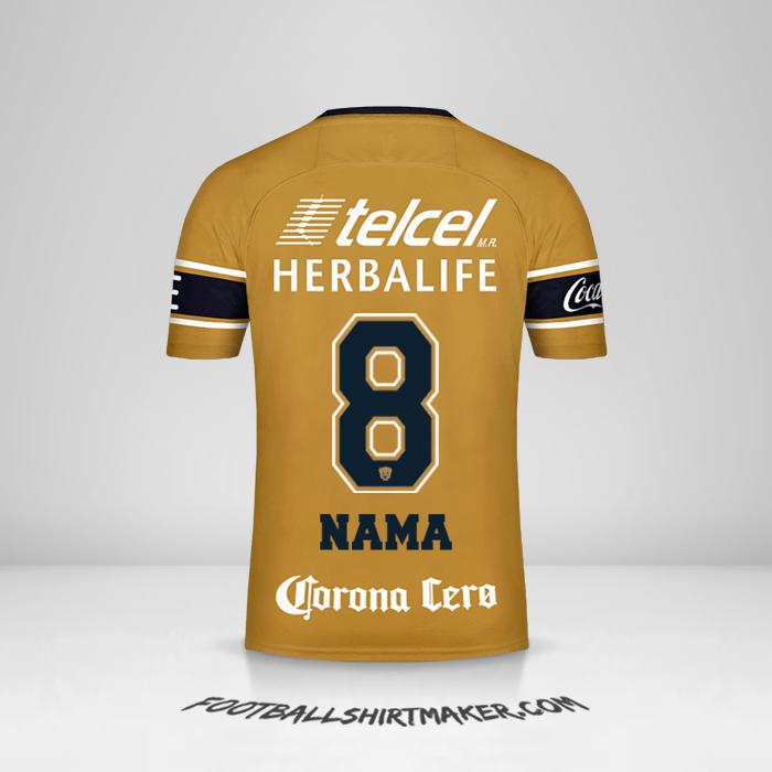 Jersey Pumas UNAM 2017/18 Ketiga -  nama - 8
