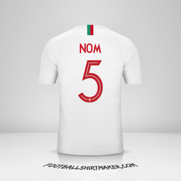 Maillot Portugal 2018 Extérieur -  nom - 5