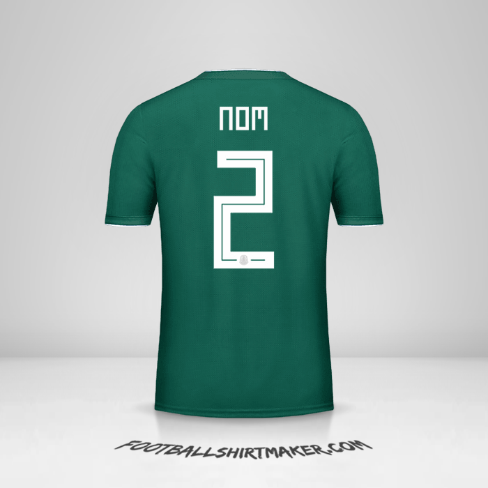 Maillot Mexique 2018 -  nom - 2