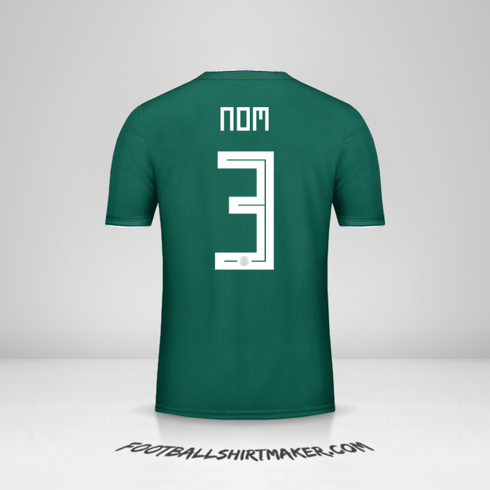 Maillot Mexique 2018 -  nom - 3