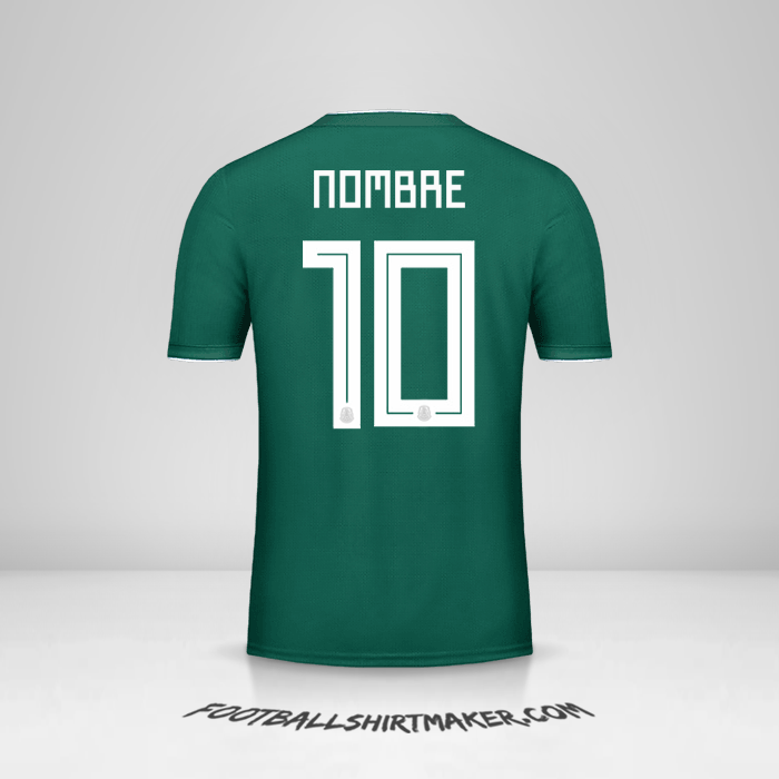 Camiseta Mexico 2018 -  nombre - 10
