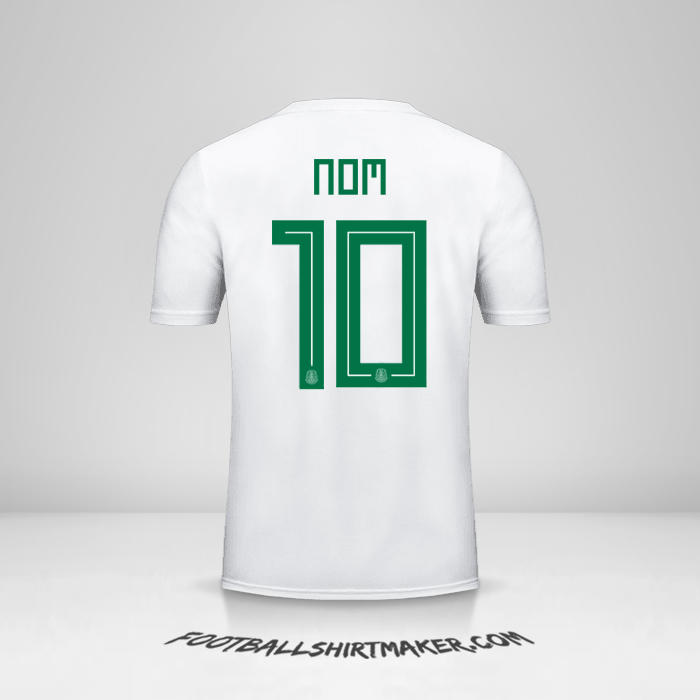 Maillot Mexique 2018 Extérieur -  nom - 10
