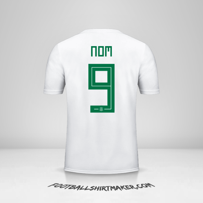 Maillot Mexique 2018 Extérieur -  nom - 9