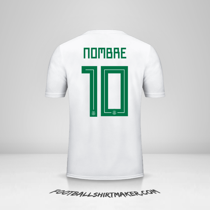 Camiseta Mexico 2018 Visita -  nombre - 10