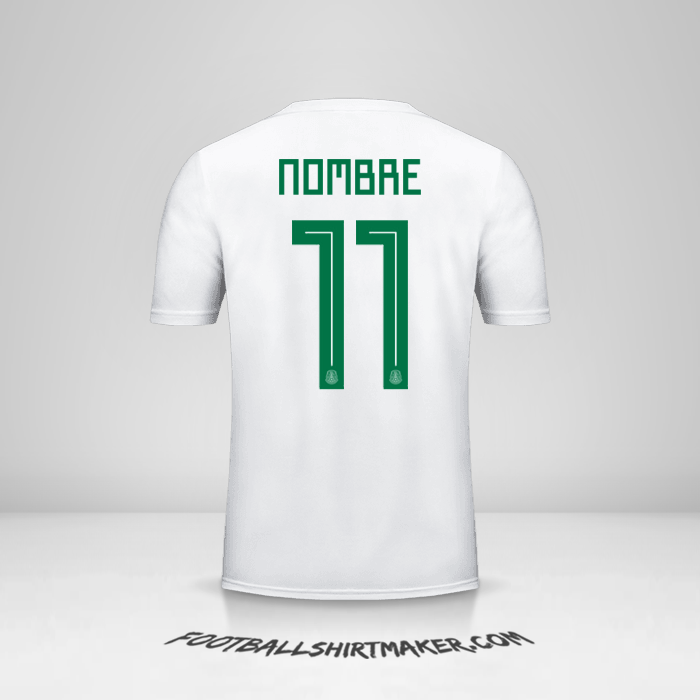 Camiseta Mexico 2018 Visita -  nombre - 11