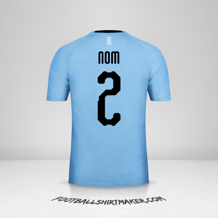 Maillot Uruguay 2018 -  nom - 2