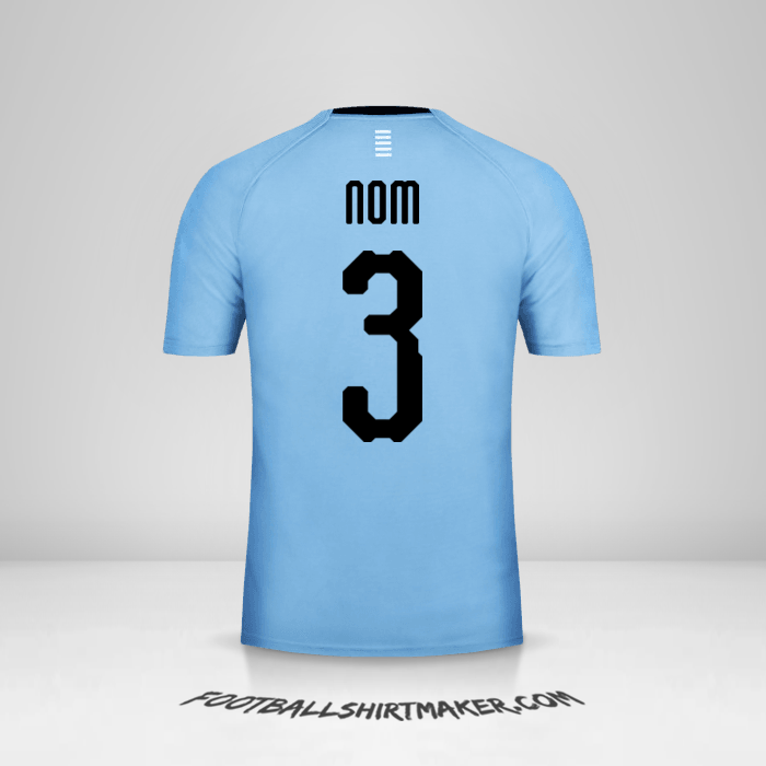 Maillot Uruguay 2018 -  nom - 3