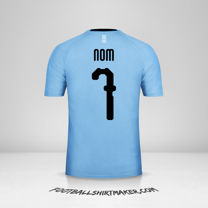 Maillot Uruguay 2018 -  nom - 7