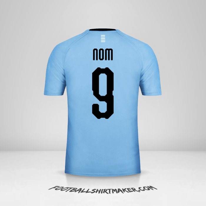 Maillot Uruguay 2018 -  nom - 9
