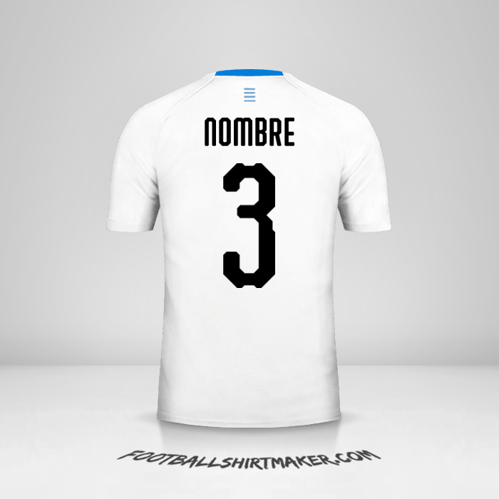 Jersey Uruguay 2018 Visita -  nombre - 3