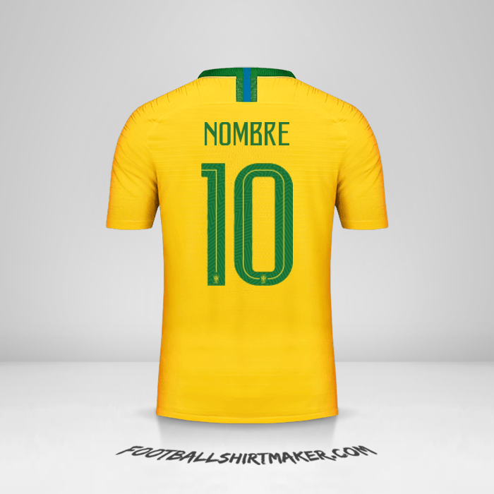Camiseta Brasil 2018 -  nombre - 10