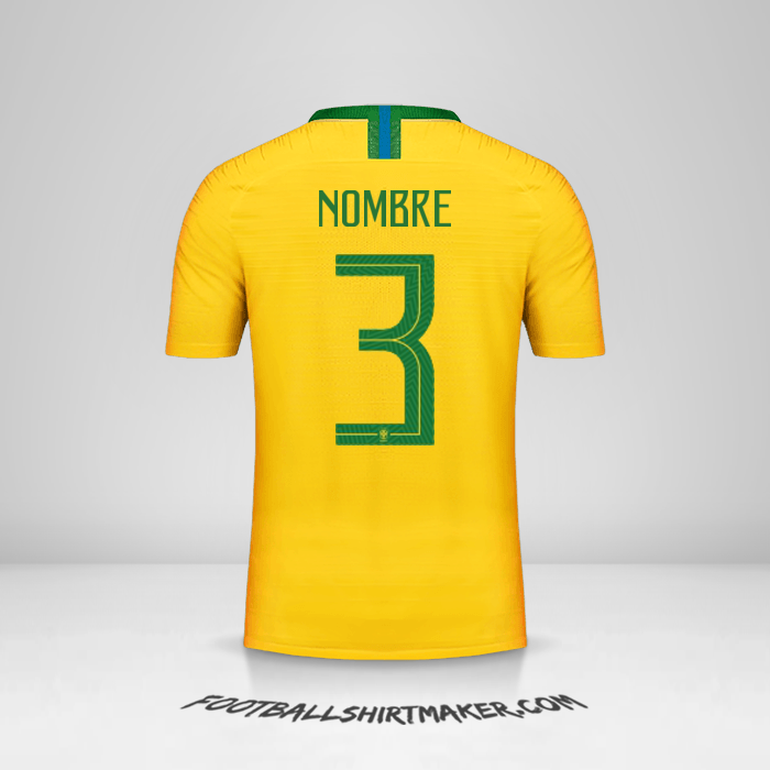 Camiseta Brasil 2018 -  nombre - 3
