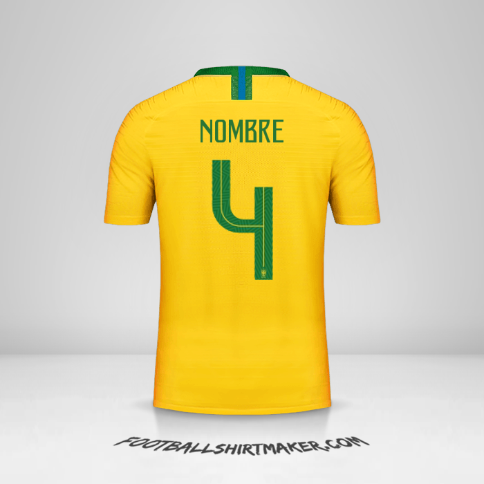 Camiseta Brasil 2018 -  nombre - 4