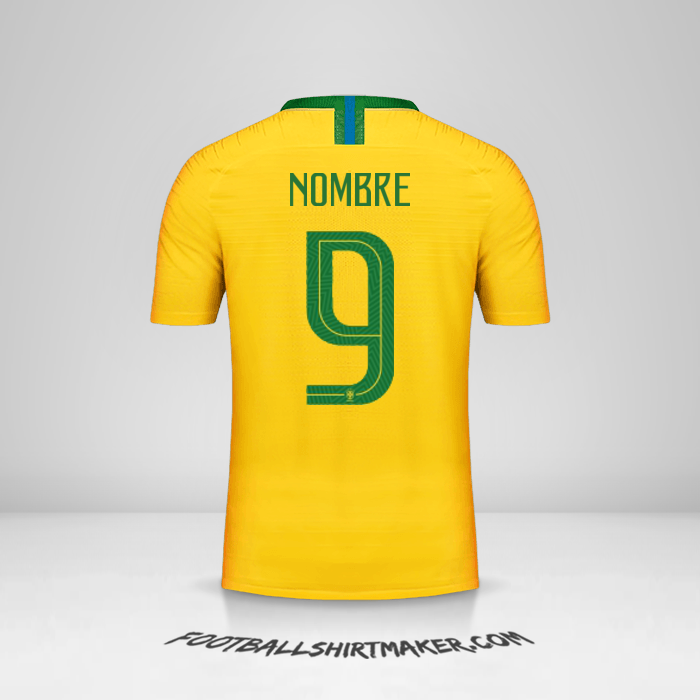 Camiseta Brasil 2018 -  nombre - 9