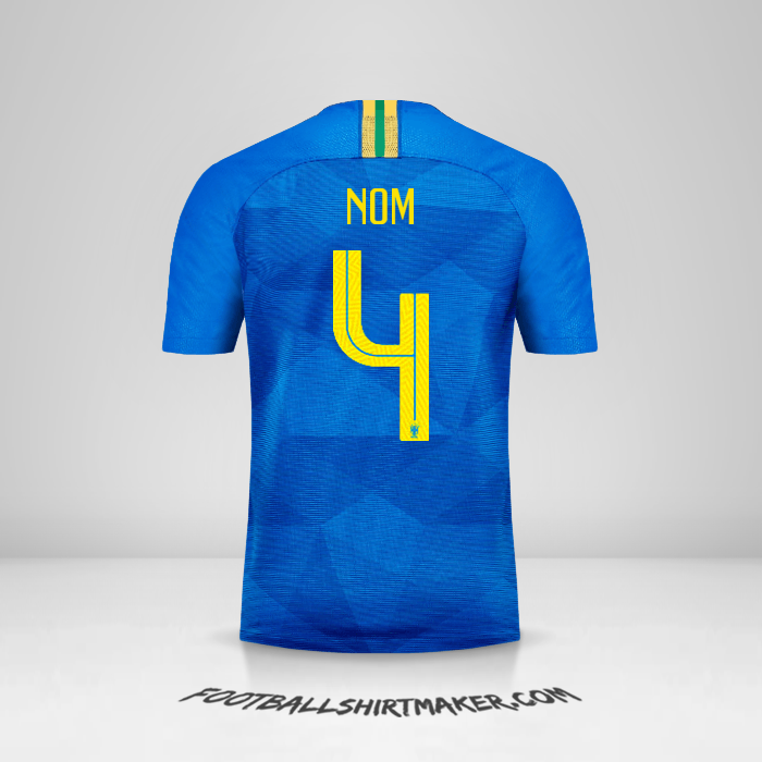 Maillot Brésil 2018/19 Extérieur -  nom - 4