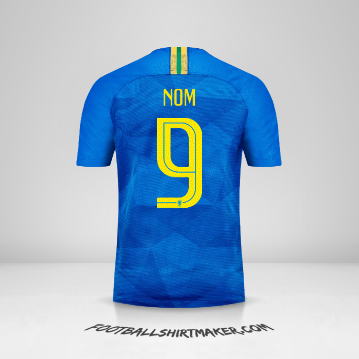Maillot Brésil 2018/19 Extérieur -  nom - 9