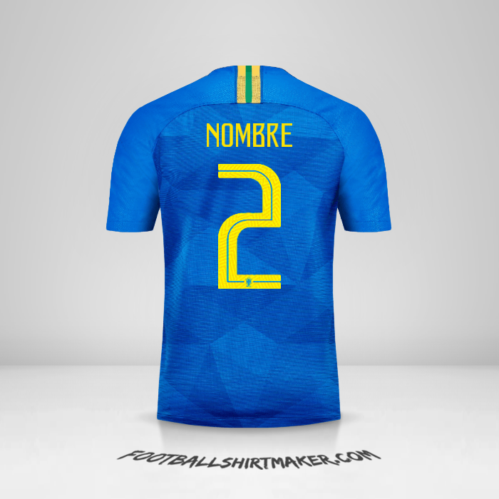 Camiseta Brasil 2018/19 Visita -  nombre - 2