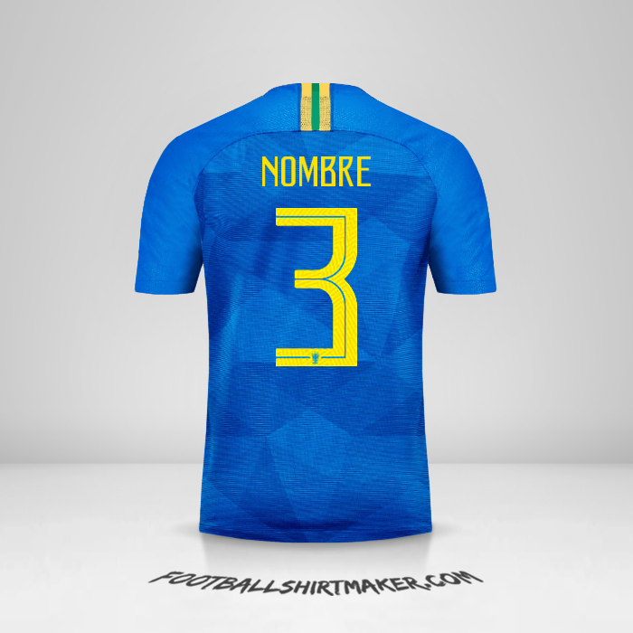 Camiseta Brasil 2018/19 Visita -  nombre - 3