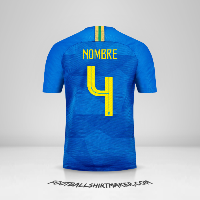 Jersey Brasil 2018/19 Visita -  nombre - 4