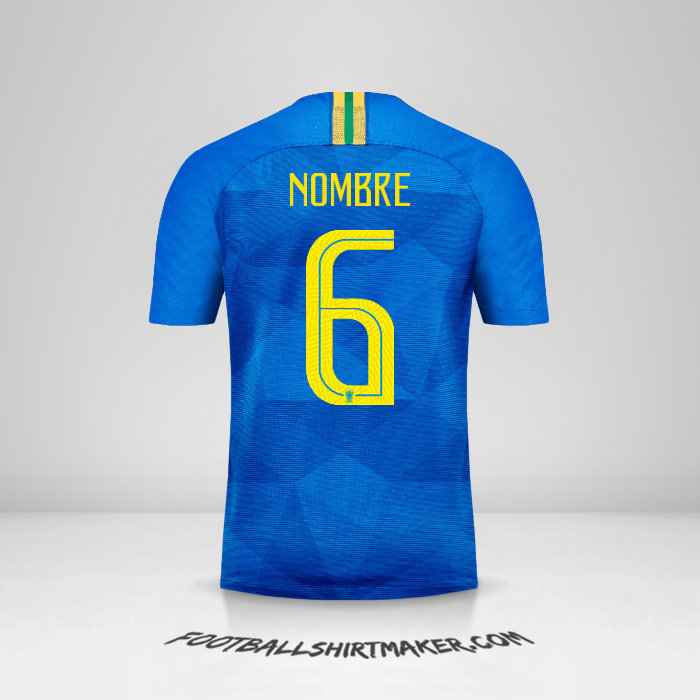 Camiseta Brasil 2018/19 Visita -  nombre - 6